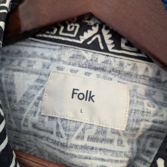 FOLK - Linen blend short sleeve shirt - Sz L - Picture 5 of 7